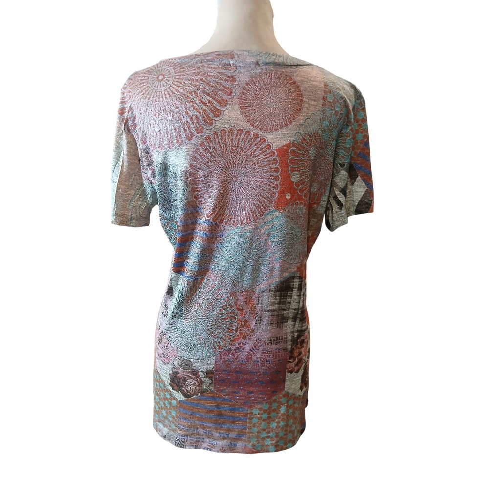 Cactus Artful Patchwork Print Sparkle Embellished… - image 6